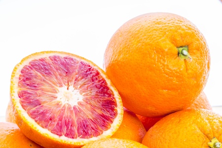 A close up view of same orangesの写真素材