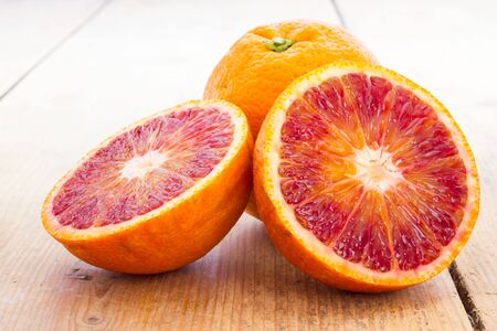 A close up view of same orangesの写真素材