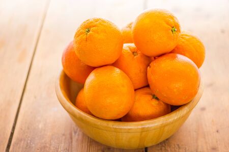 A close up view of same orangesの写真素材