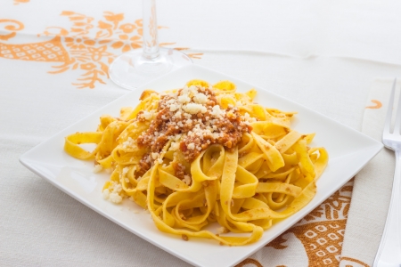True tagliatelle al ragu from Bologna italyの写真素材