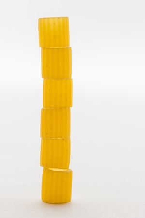 Close up view of wheat pastaの写真素材