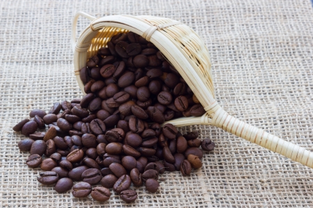 Close up view of same coffee beansの写真素材