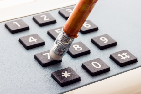 Close up view of a telephone keyboardの写真素材