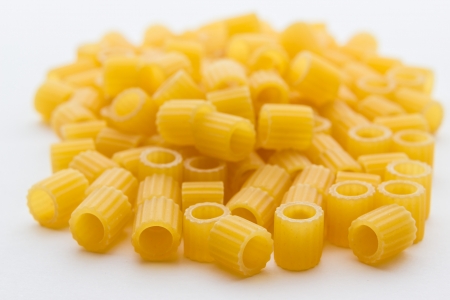 Close up view of wheat pastaの写真素材