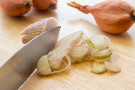 A close-up view of shallotの写真素材