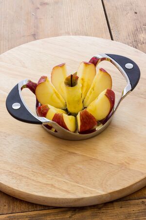 A close up view of an appleの写真素材