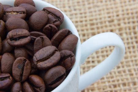 Close up view of same coffee beansの写真素材