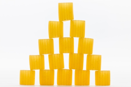 Close up view of wheat pastaの写真素材