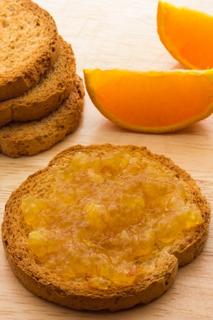 Orange marmalade on toastの写真素材