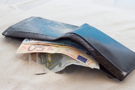 Lost money in the beachの写真素材