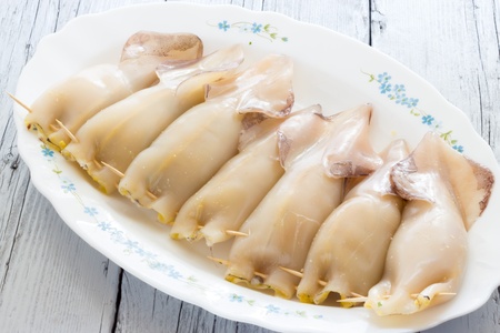 Stuffed cuttlefish uncookedの写真素材