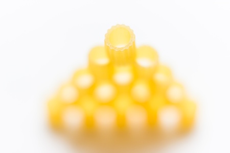 Close up view of wheat pastaの写真素材