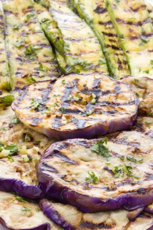 Grilled Eggplant and Zucchini Saladの写真素材