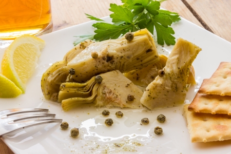Artichokes in oil の写真素材