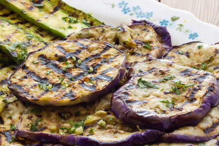 Grilled Eggplant and Zucchini Saladの写真素材