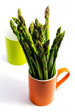 Close up view of same asparagusの写真素材