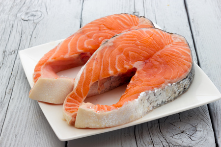 Salmon steakの写真素材