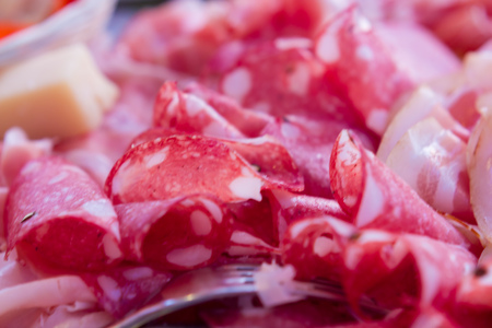 Italian prosciutto and salameの写真素材