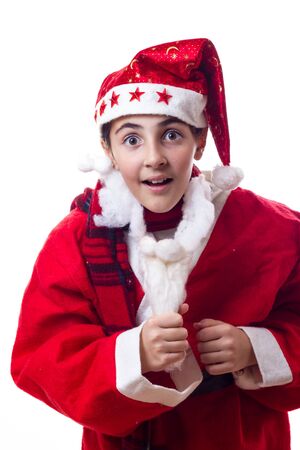 little girl with christmas costumeの写真素材