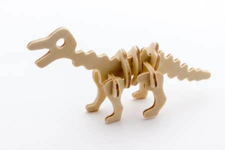 Wood Dinosaur modelの写真素材