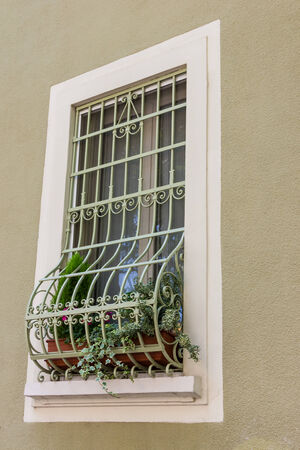 Windows with iron bars の写真素材