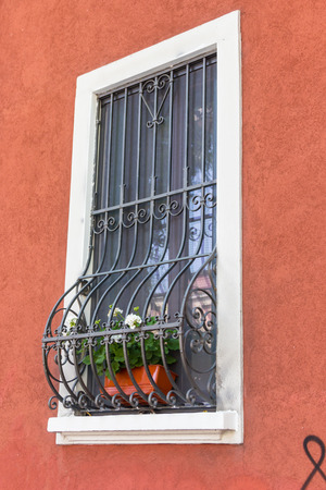 Windows with iron bars の写真素材