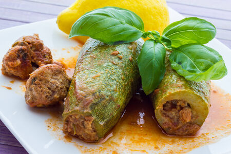 Stuffed zucchiniの写真素材