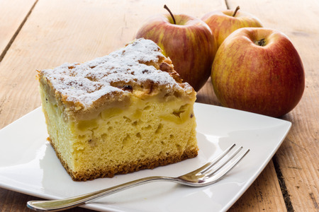 A tasty apple cake on the tableの写真素材