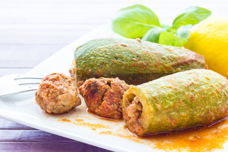 Stuffed zucchiniの写真素材