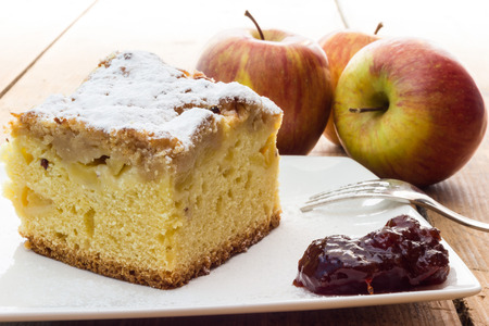 A tasty apple cake on the tableの写真素材