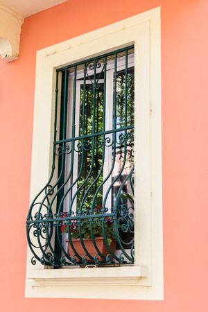 Windows with iron bars の写真素材