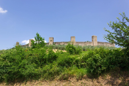 Monteriggioni city Tuscany Italyの写真素材