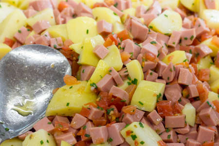 Ham and potatoesの写真素材
