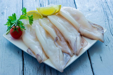 Uncooked cuttlefishの写真素材