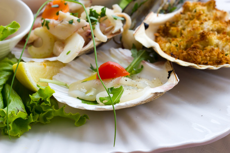 Seafood entreesの写真素材