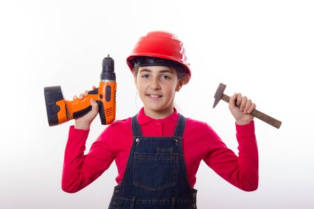 girl with helmetの写真素材