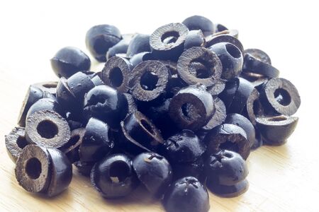 Chopped black olivesの写真素材