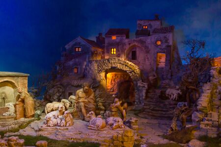 Beautiful Christmas Nativity with terracotta figurinesの写真素材