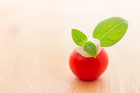 Cherry tomatoes with soft cheeseの写真素材