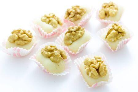 Walnuts with almond pasteの写真素材