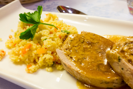 Cous Cous with stuffed turkeyの写真素材