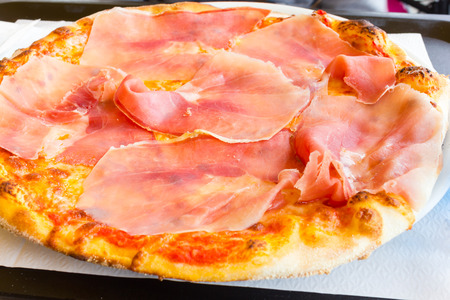 Pizza with hamの写真素材