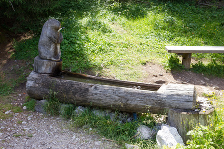 Wooden fountainの写真素材