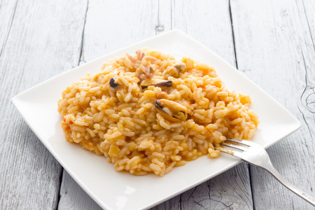 Risotto with seafoodの写真素材