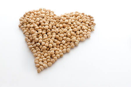 Chickpeas biological. Hearth shapedの写真素材