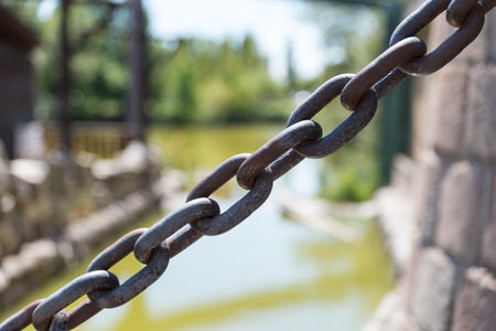 Iron chain close up viewの写真素材
