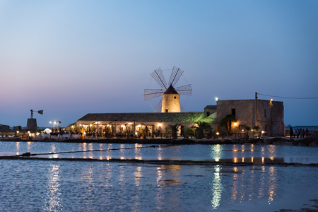 Saline of Trapani Sicily Italyの写真素材