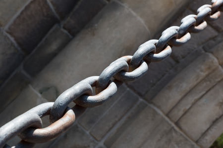 Iron chain close up view