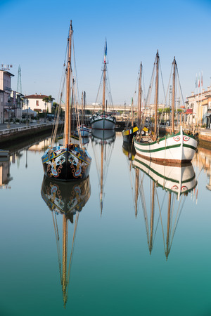 Antique wooden boats at the harborのeditorial素材