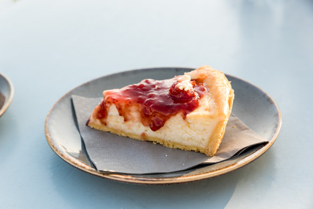 Creamy cake with berriesの写真素材